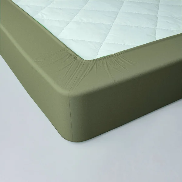 Drap-housse uni jersey bonnet 40 cm, eucalyptus