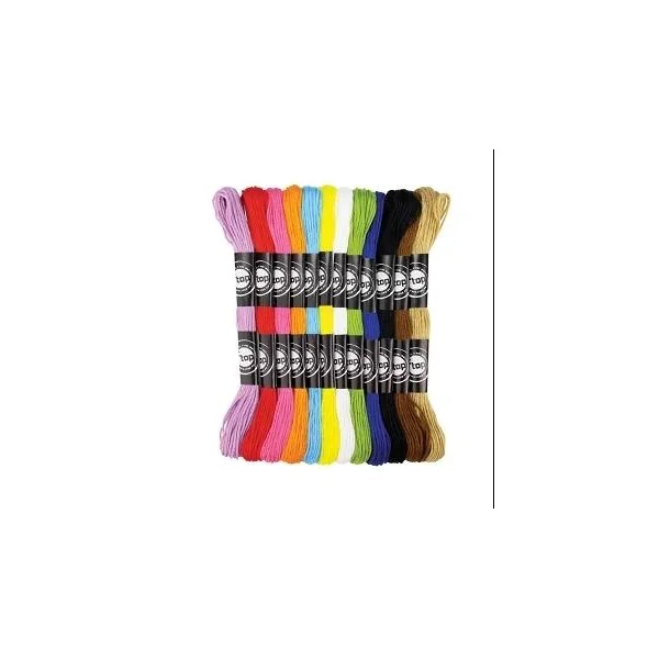 ECHEVEAUX DE COTON 8 M COULEURS VIVES X 12 PCS