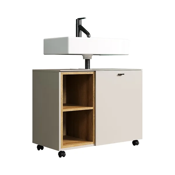Ensemble de salle de bain complet cachemire/chêne Paolo
