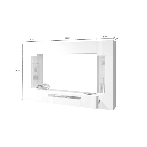 Ensemble meuble TV moderne gris ardoise/érable Keops