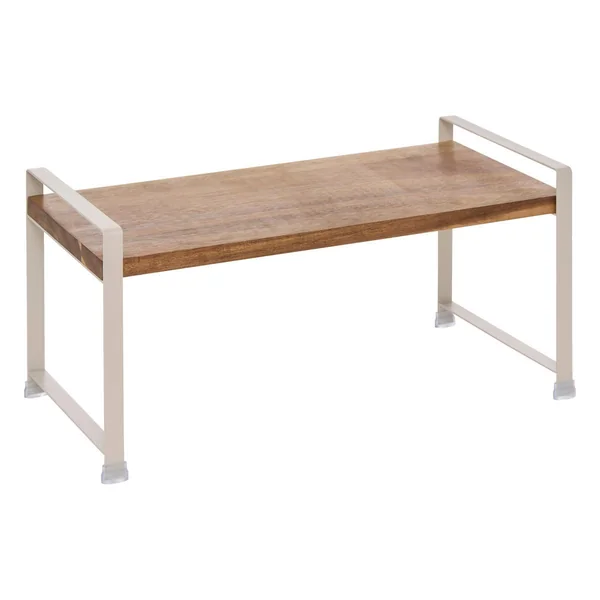 ETAGERE 1 NIVEAU ACACIA METAL BEIGE 40X20X20CM