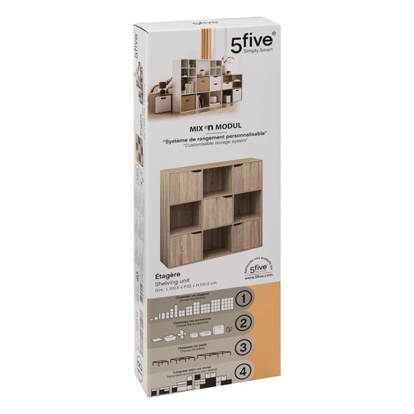 ETAGERE 9 CASES NATUREL MIX N DOOR