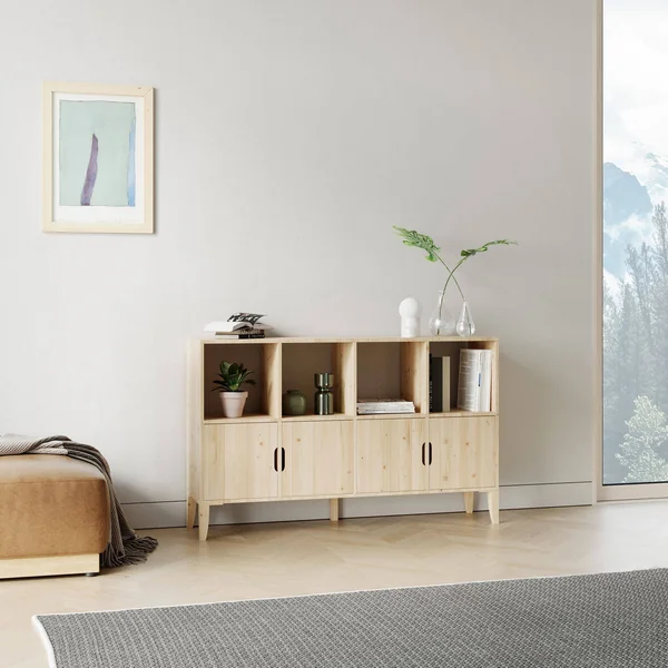 Etagère bois massif 8 cases Elio