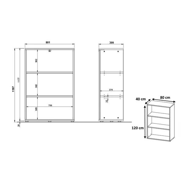 Etagère de bureau H 120 cm Hacienda