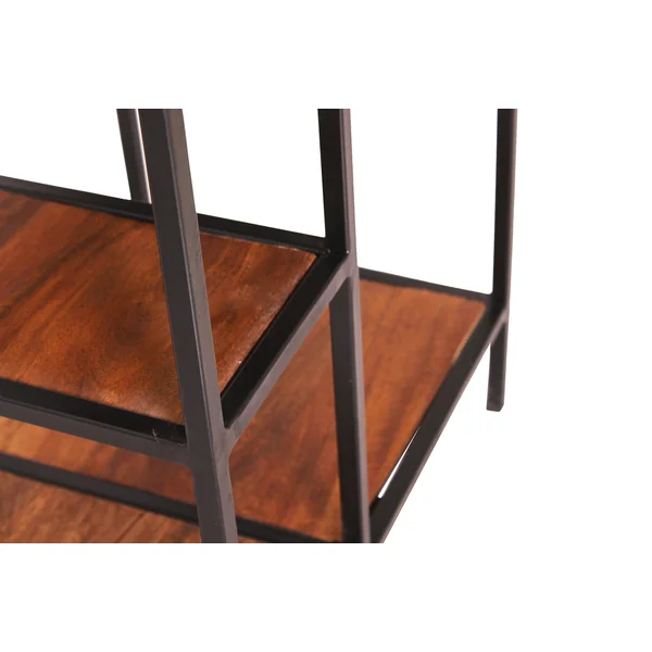 Etagère de rangement industrielle 50 cm en bois de manguier massif Pamela