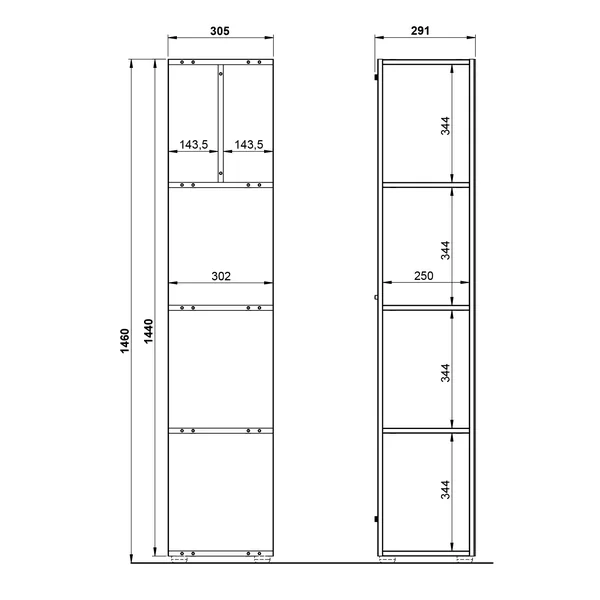 Etagère de salle de bain moderne avec miroir graphite Créteil