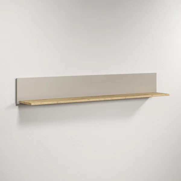 Etagère murale 140 cm cachemire/chêne Paulo