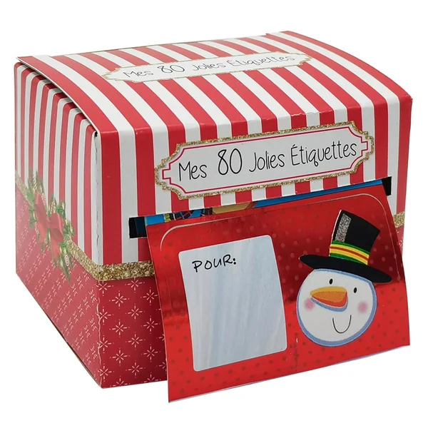 ETIQUETTES PAQUET CADEAU X80 PIECES