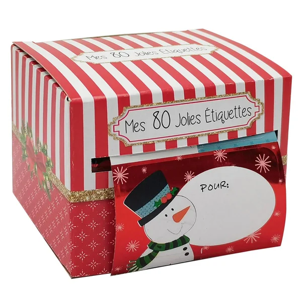 ETIQUETTES PAQUET CADEAU X80 PIECES