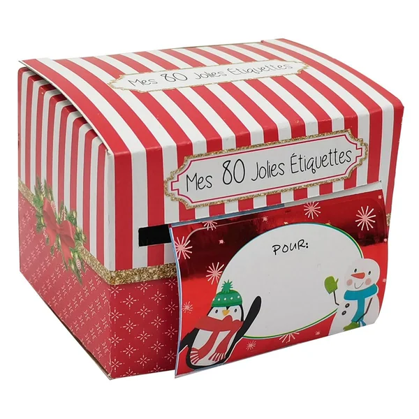 ETIQUETTES PAQUET CADEAU X80 PIECES