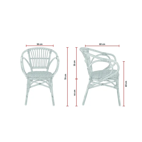Fauteuil de brasserie empilable d'extérieur imitation rotin Mezia