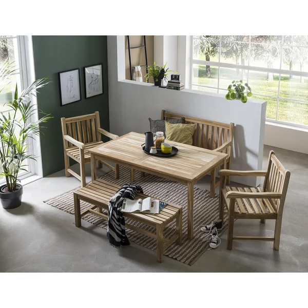 Fauteuil de jardin en bois de teck massif naturel Eoline