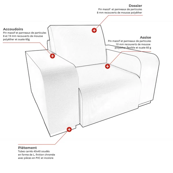 Fauteuil moderne en tissu Sofiane