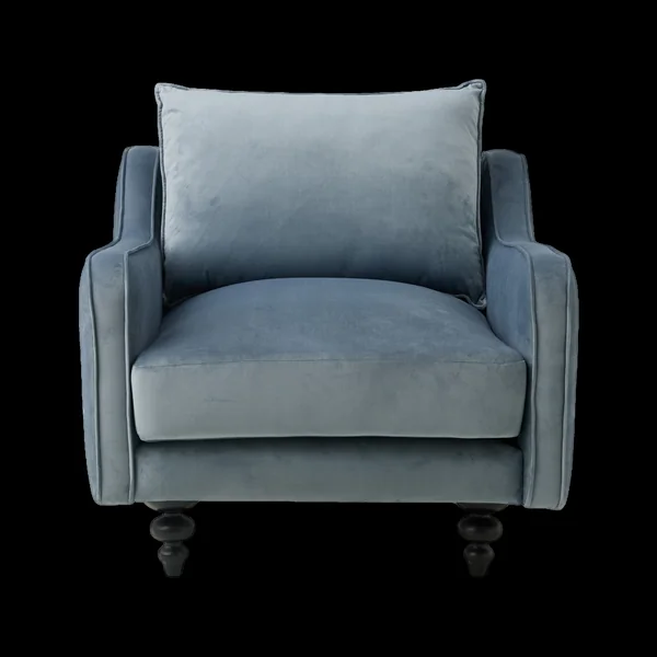Fauteuil velours Orso - Bleu gris