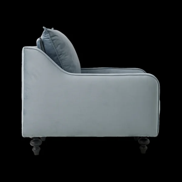 Fauteuil velours Orso - Bleu gris