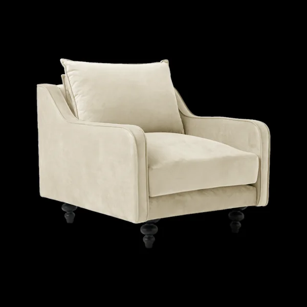 Fauteuil velours Orso - Ecru