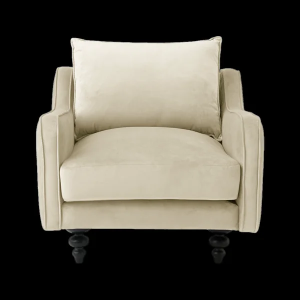 Fauteuil velours Orso - Ecru