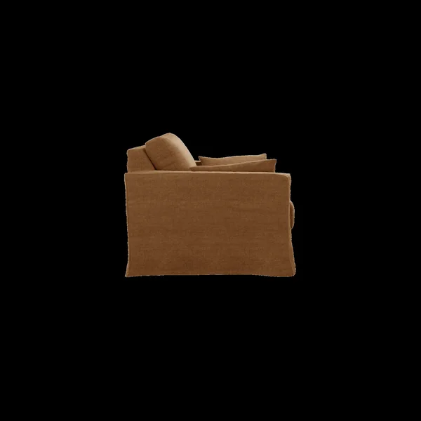 Fauteuil XL lin déhoussable Martigues - Caramel