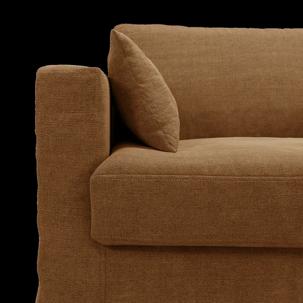 Fauteuil XL lin déhoussable Martigues - Caramel