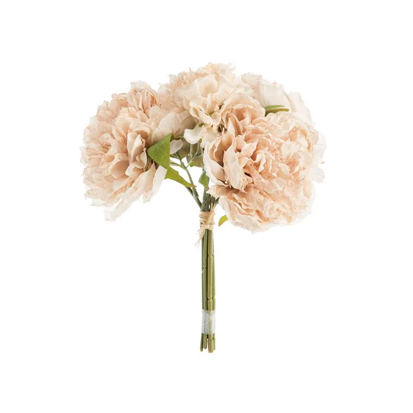 Fleur artificielle en papier bouquet de pivoine coloris beige - H 30 cm