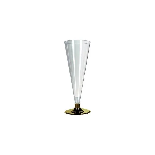 FLUTES A CHAMPAGNE SOCLE DORE 20 CL X8 PCS REUTILISABLE