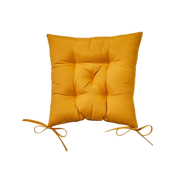 Galette de chaise carrée imprimé feuillage - lot de 2, jaune