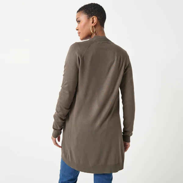 Gilet porter ouvert, manches longues, kaki