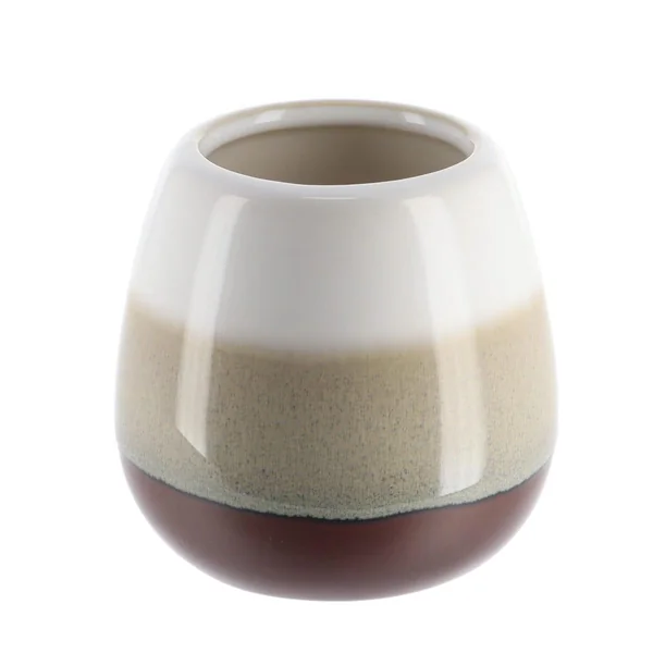 GOBELET GRES ROND TRICOLORE MARRON BEIGE
