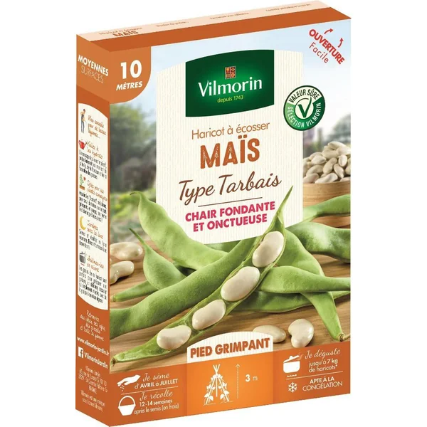 Haricot à écosser Maïs Type Tarbais Vilmorin - graines à semer