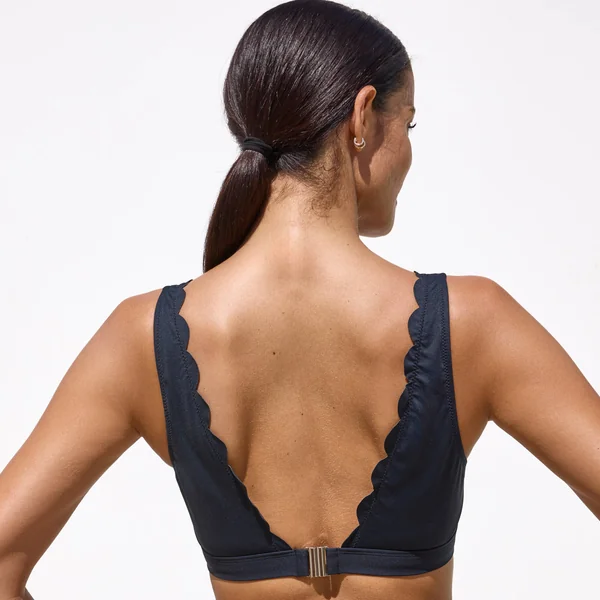 Haut de maillot de bain forme foulard Gaona - sans armatures, noir