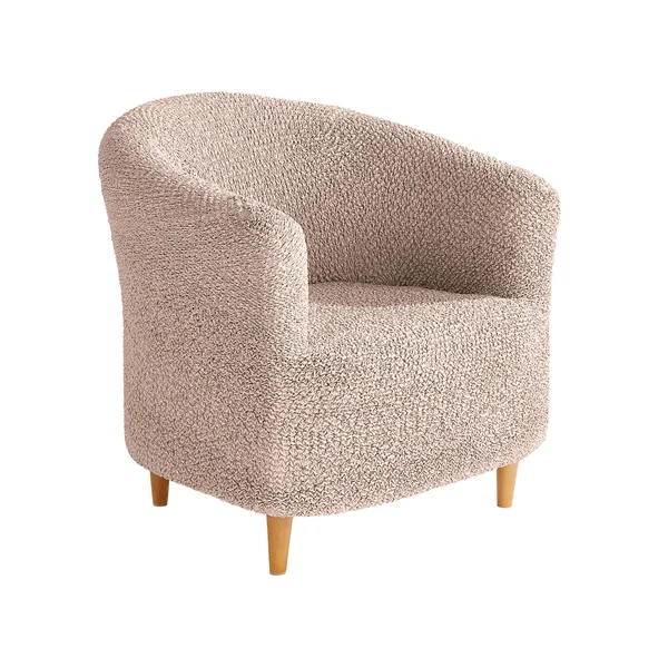 Housse bi-extensible imprimée gaufrée pour fauteuil cabriolet, beige