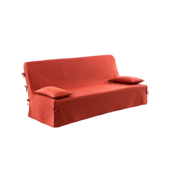 Housse clic-clac standard coton bachette uni, terracotta