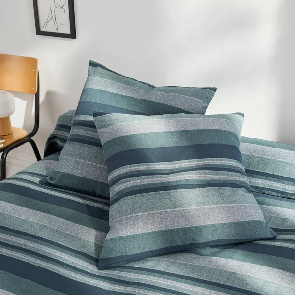 Housse coussin multicolore coton tissage artisanal - lot de 2, bleu marine
