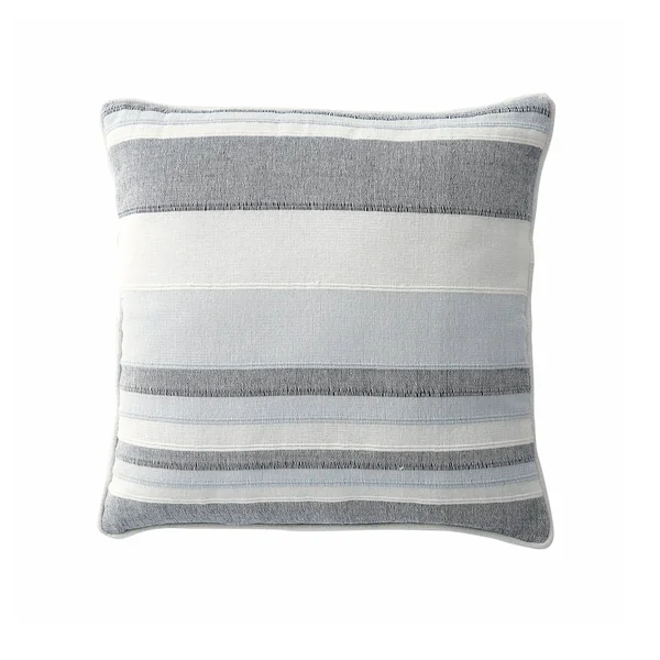 Housse coussin multicolore coton tissage artisanal - lot de 2, gris perle