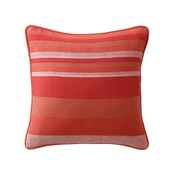 Housse coussin multicolore coton tissage artisanal - lot de 2, terracotta