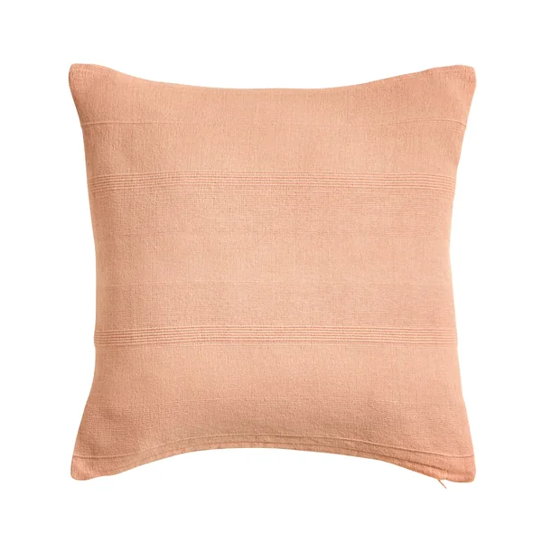 Housse coussin unie coton tissage artisanal - lot de 2, rose