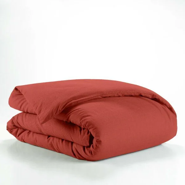 HOUSSE DE COUETTE 140X200CM UNI 57 FILS LINA TERRACOTTA