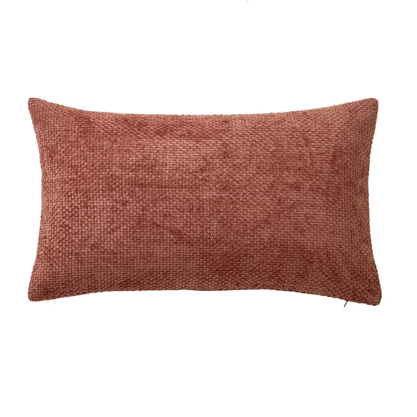 Housse de coussin unie tissage chenille - lot de 2, rose blush