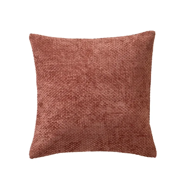 Housse de coussin unie tissage chenille - lot de 2, rose blush