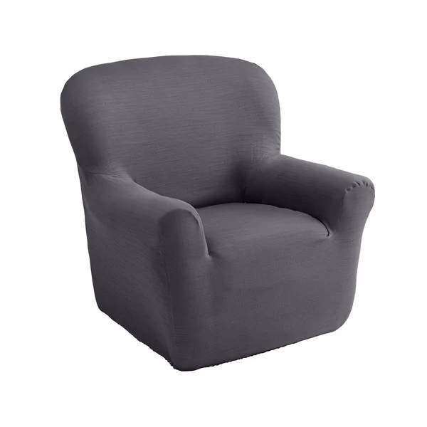 Housse extensible unie canapé fauteuil accoudoirs, gris
