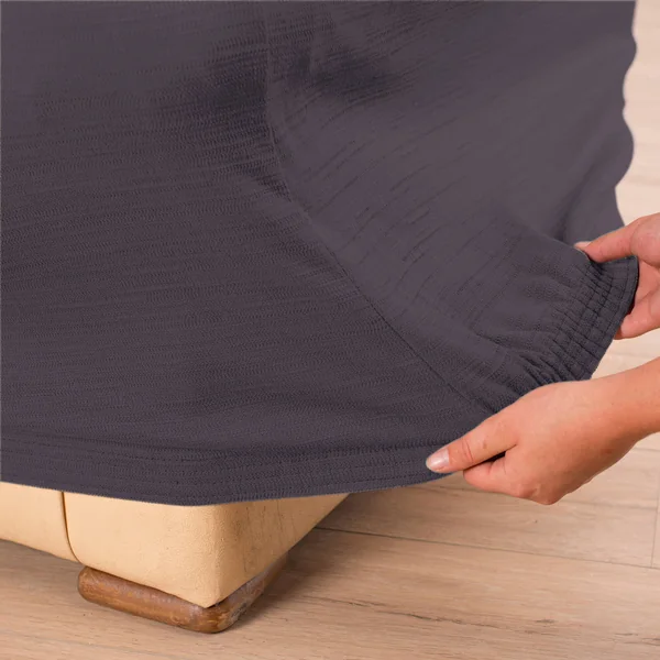 Housse extensible unie canapé fauteuil accoudoirs, gris