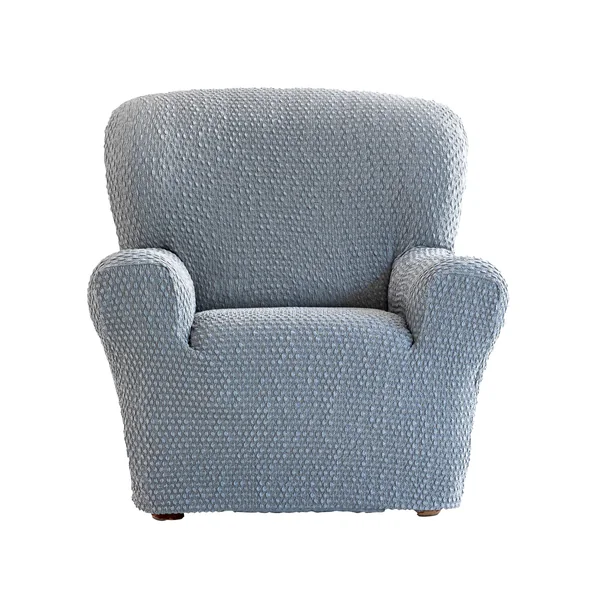 Housse gaufrée bi-extensible canapé fauteuil accoudoirs, gris