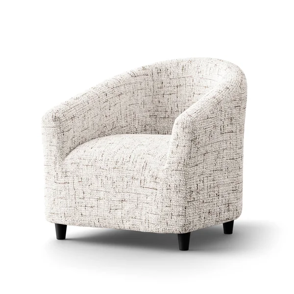 Housse microfibre bi-extensible effet faux uni spéciale fauteuil cabriolet, beige