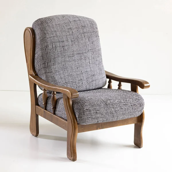 Housse microfibre bi-extensible effet faux uni spéciale fauteuil rustique , gris anthracite