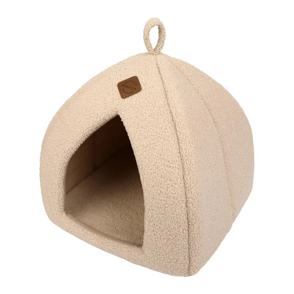 Igloo pour chat écru Wouapy Teddy petit modèle - 35 x 35 x 38 cm