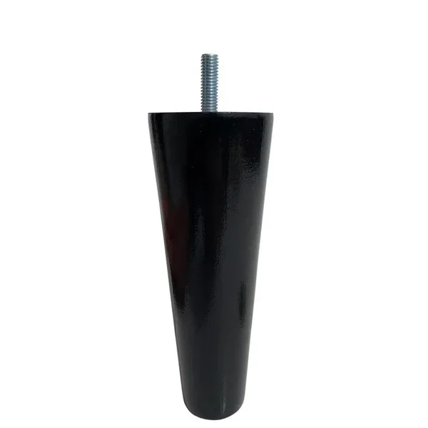 Jeu de 4 pieds fuseau hêtre massif noir H 14.5 cm Dreamea