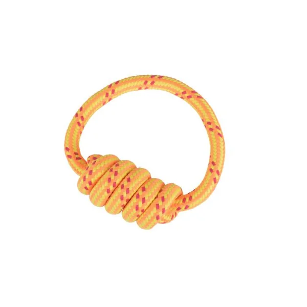 JOUET CORDE POIGNEE AVEC NOEUD COTON 18X5.5CM ROUGE