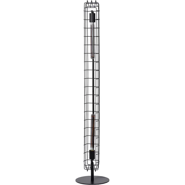 Lampadaire industriel 2xE27 noir Poppy
