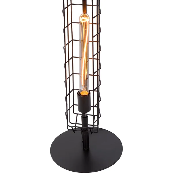 Lampadaire industriel 2xE27 noir Poppy