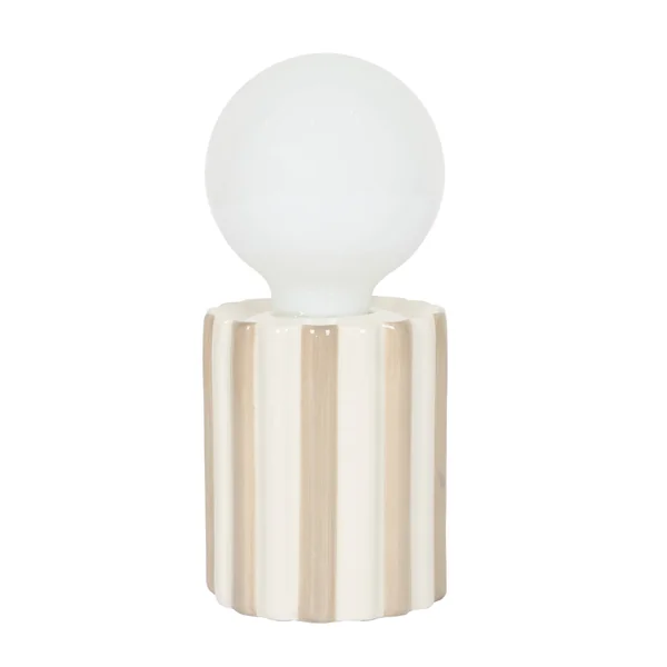 Lampe LED à poser, céramique, taupe / blanc